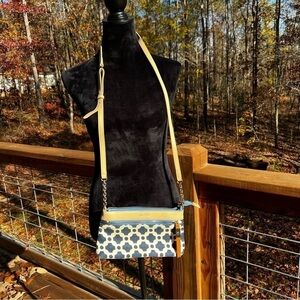 Spartina 449 May River East West Hipster Linen/Leather Coastal Crossbody Bag